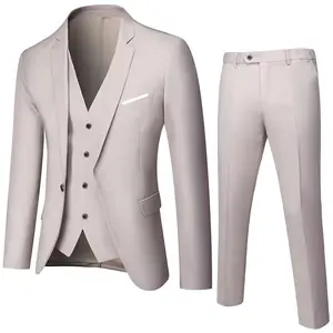 Men's Business Suit Set Groomsmen Regular Fit-Tuxedo Men Wedding Suit Set Lapel Formal Stylish Buttons Pockets