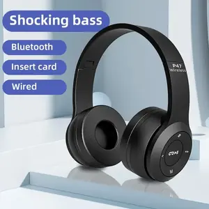 طوي P47 سماعة لاسلكية تعمل بالبلوتوث 50 سماعات HIFI ستيريو باس سماعات للموسيقى الألعاب أطفال بنات الهاتف الذكي جهاز الصوت