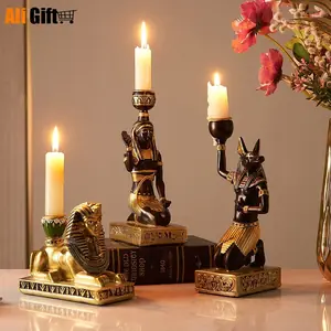 حامل شموع المعبود المصري القديم، أنوبيس، الله، القط، أبو الهول، حاملي الكنيسة، ديكور المنزل، Tealight، ديكور المكتب