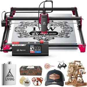 Algolaser 90 واط الجدول 40*43 سنتيمتر CNC الليزر القاطع حفارة 3.5 "شاشة تعمل باللمس الهاتف وواي فاي المعادن الخشب CNC آلة قطع النقش بالليزر